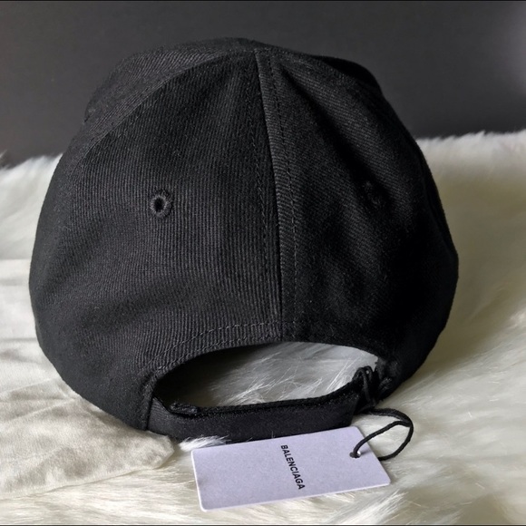 BALENCIAGA Adjustable Black Designer Baseball Cap Unisex Hat - Picture 5 of 7
